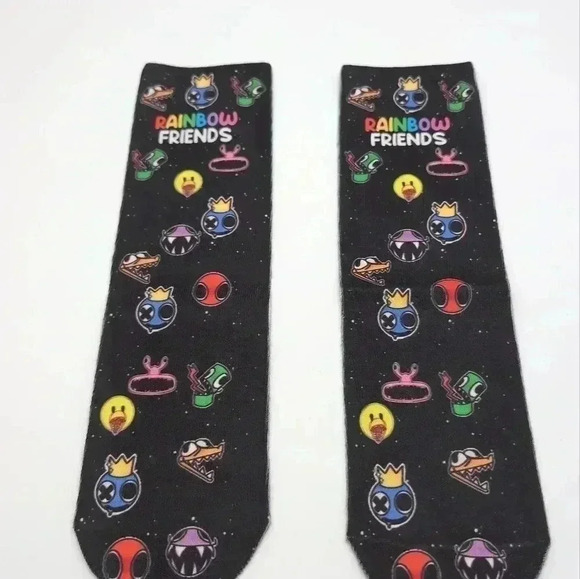 Rainbow Friends cartoon socks one size NEW - Picture 2 of 2